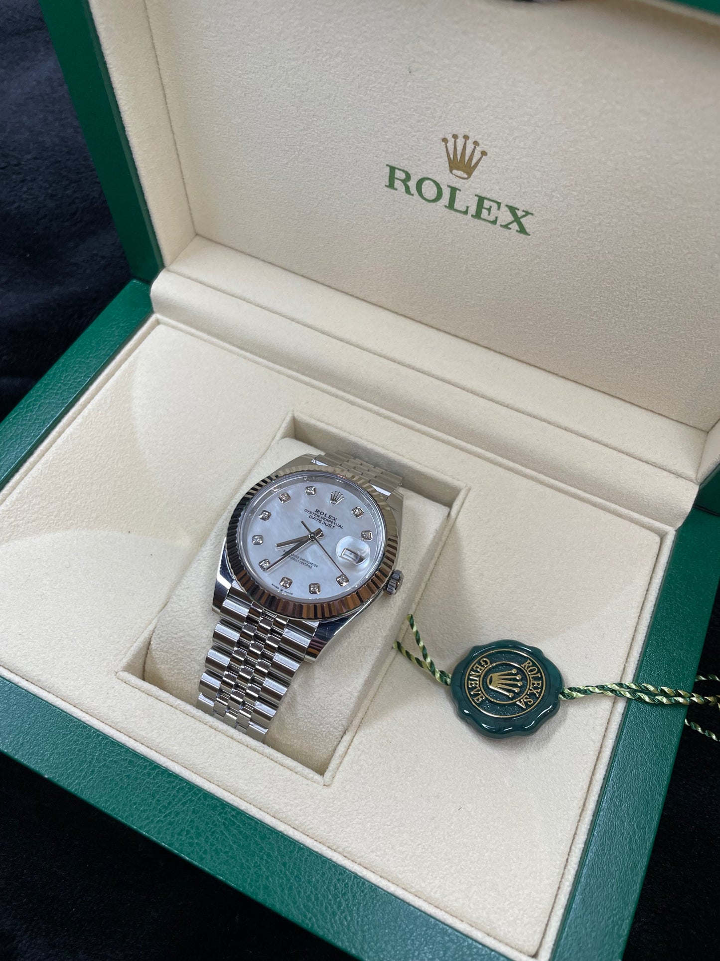 Rolex Datejust MOP Dial with Diamonds and White Gold Bezel 41mm