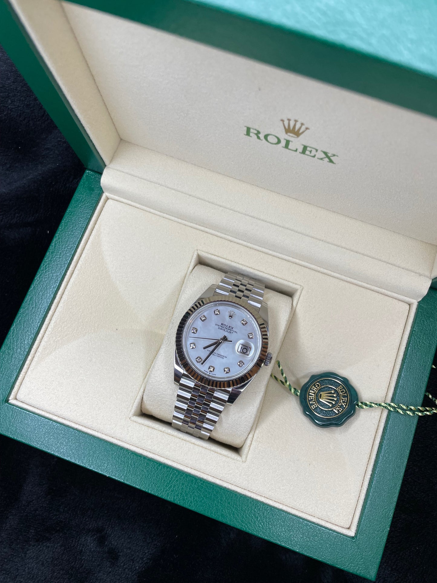 Rolex Datejust MOP Dial with Diamonds and White Gold Bezel 41mm